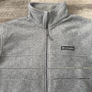 Columbia Jacket Mens Sz Large Steens Mountain Fleece Full Zip WM3220 Gray SOFT
